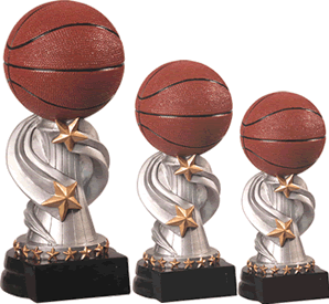 BASKETBALL color resin ball award trophy pedestal JDS102 