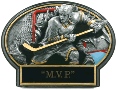 MALE HOCKEY  trophy resin oval plaque 56441GS 