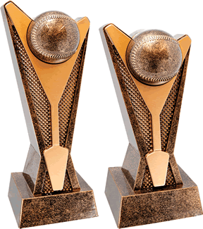star and ball gold BASEBALL theme trophy award walnut finish wood base 