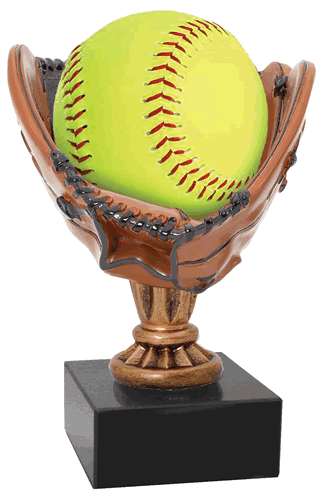 Silver féminin le softball Statue trophées Tall Résine 50606-S Trophy 
