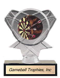DARTS SHIELD PLAYER OF THE MATCH TROPHY AWARD  5.5 " FREE ENGRAVING  376A 